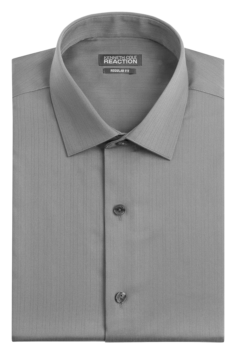 kenneth cole reaction 男式纹理合身款纯色宽领礼服衬衫 灰色 15&